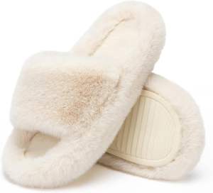 HOT SALE Blue Lotus 2025 Sherpa Fur Slippers Gentle Warm Lightweight Footwear For Indoor Comfort - Product Image 3