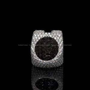 4.26 CTW Custom <b>Initial</b> Letter N Lab Grown Diamond Men's <b>Ring</b> 10K White Gold Pinky <b>Ring</b> Iced Out Statement <b>Ring</b> For Him - Product Image 5