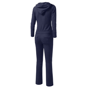 Premium Quality Two Piece Women's Midweight Winter Tracksuits Eco-Friendly Fleece Hooded 100% Polyester High Quality Breathable - Product Image 3