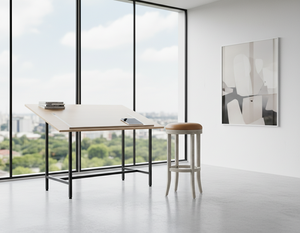 Chaise de bar contemporaine à cadre rond, tabouret de bar en bois rond robuste, base ronde moderne, tabouret de comptoir en bois d'hévéa, styles classiques - Product Image 2