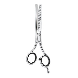 Ciseaux de coiffure professionnels en acier inoxydable 6CR13 à pointe arrondie, pour droitiers, 28 dents, manche long, ciseaux à cheveux - Product Image 1