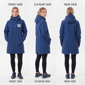 <b>Women</b> Hiking Camping <b>Long</b> <b>Hood</b> Jacket Full Zipper Waterproof Rain Coat <b>Women's</b> Embroidered Logo Outdoor Hard Shell <b>Long</b> Coat - Product Image 5