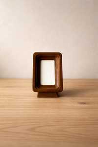 Brown Handcrafted wooden <b>frame</b> on a stand made of natural wood - Product Image 1