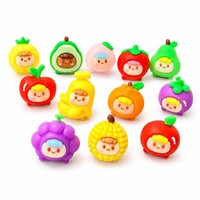 Set Penghapus Buah Lucu Mini Kawaii Promosi 2-3cm Mainan Alat Tulis Bertema Makanan Kreatif untuk Anak Hadiah Sekolah Pesta HauHwa 80g