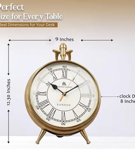 Horloge de bureau en laiton artisanale Unicorn, mouvement mécanique, design vintage silencieux, style londonien, cadran à chiffres romains, portable et durable - Product Image 3