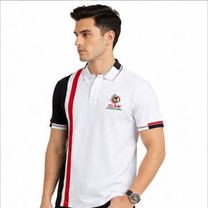 Polos de golf pour hommes en coton 100% avec logo brodé personnalisé, tendance du moment, couleur unie, en vente à bas prix - Product Image 2