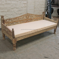 2025 tendance en bois sculpture Daybed élégant salon canapé ensemble abordable Restaurant canapé hôtel Daybed nouveaux meubles de maison