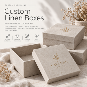 Boîtes de rangement en lin personnalisées – Emballage de luxe pour souvenirs et photos en gros - Product Image 4