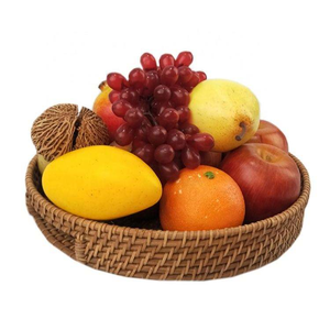 Bandeja Redonda de Ratán Natural Tejida a Mano, con Doble Asa, Duradera, para Decoración del Hogar y Hoteles, en Oferta - Product Image 3