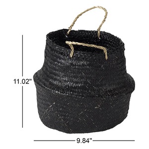 Set of 3 Black Seagrass <b>Storage</b> <b>Baskets</b> Handmade <b>Storage</b> <b>Basket</b> Wholesale eco-friendly Made in Vietnam - Product Image 2