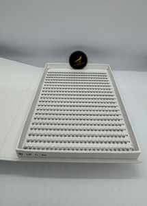 Extensiones de Pestañas Individuales Hechas a Mano, Premade Fans, Volumen Ruso, Base Corta, Bandeja Mega XL XXL de 12/16 Filas - Product Image 6