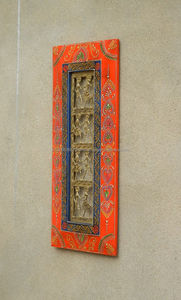 Marco de pared de madera pintado a mano con figuras de latón para Diwali boda cumpleaños aniversario decorativo colgante de pared - Product Image 4