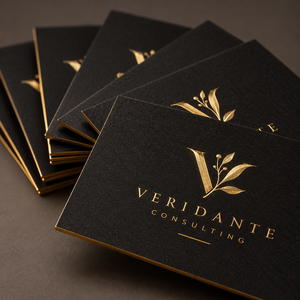 Impresión de Tarjetas de Visita de Lujo Personalizadas con Logotipo en Relieve, Estampado en Caliente, Cartulina de Doble Cara, Papel Dorado - Product Image 1