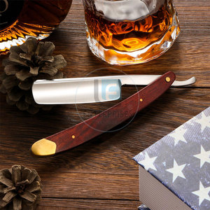 Premium Quality Stainless Steel Wood Handle Reusable Durable <b>Straight</b> Shaving <b>Razors</b> Low MOQ Wholesale - Product Image 6