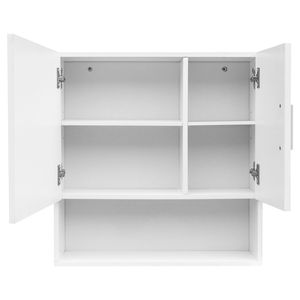 Mobile Bagno con Un'Anta a Specchio e Un'Altra in Legno, Bianco RT in MDF con Vernice Spray - Product Image 5
