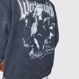 Latest Design ACID Wash Hoodies Made In Pakistan Street Style Wholesale Custom ACID Wash <b>Men's</b> Hoodies - Product Image 5