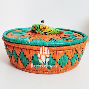 Hermosa Cesta de Almacenamiento de Hierba Moonj Natural para el Hogar, Mini Cesta con Tapa y Ecológica - Product Image 1