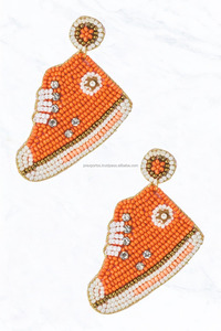 Pendientes de Aro Colgantes con Cristales de Estrás Geométricos Rojos Estilo Bohemia para Niños, Hechos a Mano con Cuentas, Ideales para Fiestas y Regalos - Product Image 5