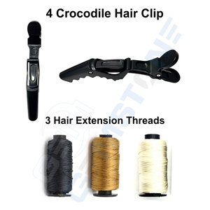 Professional Hair Extension Tool Kit – Micro Beads Plier Set Loop <b>Hook</b> Needles <b>Clips</b> & Thread – Hair Extension Installation Kit - Product Image 5