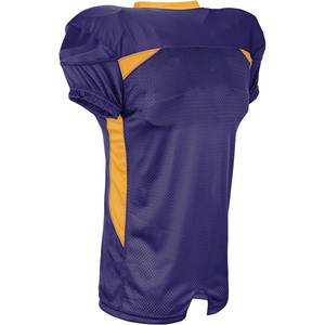 Maillot de football américain violet et or, col en V, manches courtes, maille respirante, coupe athlétique, vêtements de sport pour hommes adultes - Product Image 2