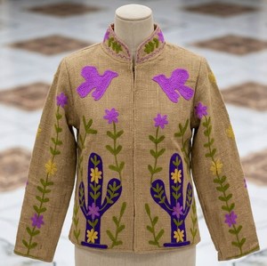 Chaqueta de Mujer Suzani de Algodón Hecha a Mano, Ropa Bordada Floral Estilo Boho, Fabricante Mayorista de Exportación - Product Image 1