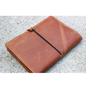 Cuaderno de piel de cabra personalizado A5, recargable, con soporte para bolígrafo, hecho a mano, estilo empresarial, papel rayado, logotipo personalizado en relieve - Product Image 5