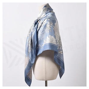 Women's Square Polyester Scarf Floral Print Digital Printing Elegant Multi-Functional Fashion Accessory All Seasons - Product Image 3