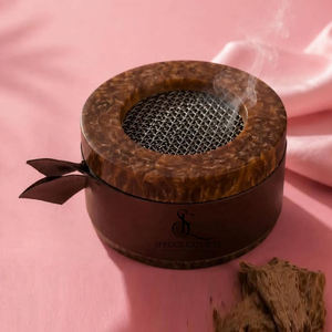 Round Resin Incense Burner Portable Bukhoor <b>Oud</b> Holder With Mesh Lid PU Leather Aromatherapy <b>Diffuser</b> for Home - Product Image 3
