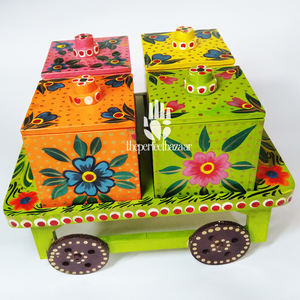 Boîte à fruits secs en bois pour la décoration de la maison, utilisation sur table - Design Art Déco, cadeau pour la rentrée scolaire, anniversaire et baptême - Product Image 3