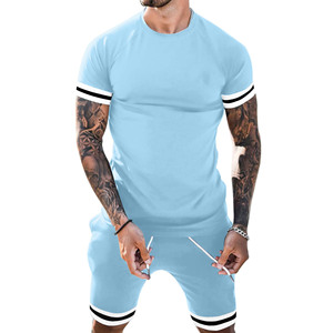 Survêtement d'été haute performance pour hommes, décontracté et respirant, à manches courtes, 100 % coton, vente en gros - Product Image 2