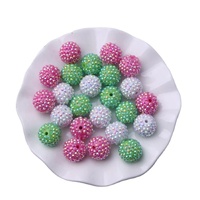 100 pièces mélange coloré en gros perles résine strass boule perles pour noël Halloween pâques perles gros collier 20MM