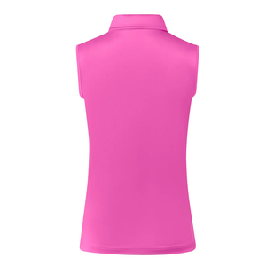 เสื้อกอล์ฟลำลองสำหรับผู้หญิงไซส์ใหญ่ สีชมพู ผ้าไม่ยับ ยืดได้ 4 ทิศทาง ทรงปกติ ซิปครึ่งตัว แขนกุด เป็นมิตรกับสิ่งแวดล้อม ระบายอากาศได้ดี - Product Image 4