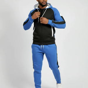 Custom DTG Print Logo Cotton Sweat Suits Screen Print <b>Zip</b> Hoodie Sets Streetwear Acid Wash Winter Air Men - Product Image 1