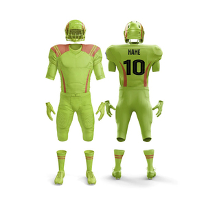 Tenues de football américain sur mesure pour adultes, ensembles courts imprimés 100 % polyester, séchage rapide, respirantes, sports d'hiver, service OEM, MOQ - Product Image 2