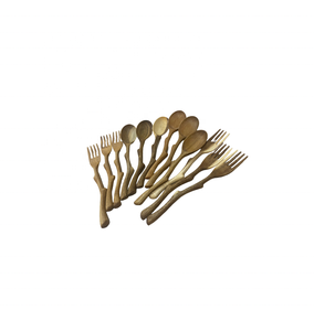 Juego de Cubiertos de madera de acacia tallados a mano, cubiertos sostenibles de 20 cm, incluye tenedor, cuchara, cubiertos de madera hechos a mano surtidos - Product Image 2