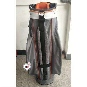 Sac de golf de luxe personnalisé noir et gris en cuir et polyester, neuf, de haute qualité, avec support, pour le dimanche de golf - Product Image 6