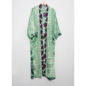 Kimono de Talla Única con Estampado Floral Vintage, Saari de Seda con Parches, Elegante y Casual, con Cierre de Cordón, Suave, Transpirable y Sexy, de Longitud Completa - Product Image 2