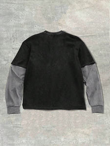 Camiseta de Manga Larga Holgada con Estampado Gráfico para Hombre, Mangas en Contraste, Algodón, Ropa Casual Urbana - Product Image 2
