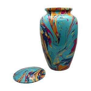 Urnas funerarias de cremación de aluminio de urna de colores para adultos, urnas funerarias azules hechas a mano para adultos y Mascotas - Product Image 2