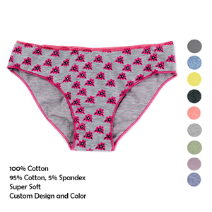 Braguitas de bikini de algodón con encaje para mujer, talla 2XL, pierna larga, sexy, de talle bajo, tejido de punto saludable, alta calidad, hecho en Bangladesh - Product Image 1