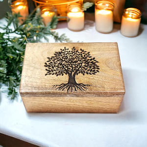 Cheap Handmade Wooden Keepsake <b>Box</b> for Jewelry, Trinkets, Accessories and Precious <b>Memories</b> with Rustic Antique Style - Product Image 6