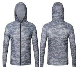 Mens Sunscreen Breathable Windbreaker Jacket Quick Dry <b>Thin</b> Camouflage Hooded Fishing Hunting Clothes Casual Zip Long Sleeve - Product Image 4