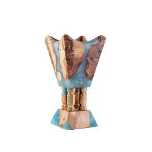 Support de bougie en acier inoxydable avec base en bois, insert annulaire, support pour bougie chauffe-plat, base de bougie de table moderne, support métallique pour diffuseur d'ambiance domestique - Product Image 5