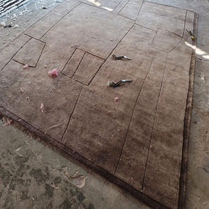 Tapis élégant fait main en laine de Nouvelle-Zélande, tapis géométrique contemporain, tapis de luxe neutre pour la maison, prix d'usine - Product Image 6