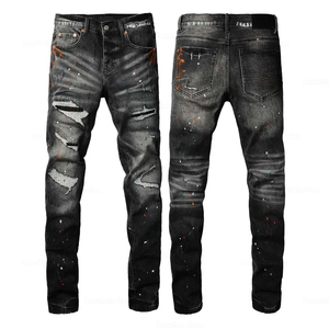 Pantalones Vaqueros Ajustados de Hombre de Alta Calidad, con Bordado Desgastado y Estilo Urbano, para Invierno y Otoño - Product Image 4