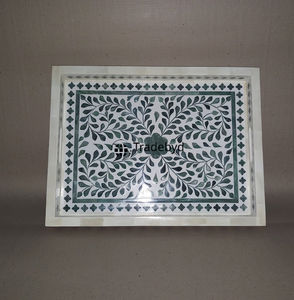 Bandeja de Servicio Moderna con Incrustaciones de Hueso, Móvil, de Primera Calidad, Decorativa y de Lujo para Mesa de Centro, por Tradebyd - Product Image 2