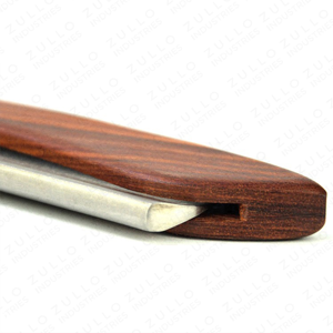High Quality Wooden Handle Straight Razor Black Powder Coated Stainless Steel <b>Blade</b> Custom Logo <b>Barber</b> Razor OEM - Product Image 5