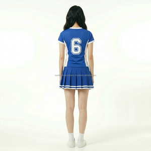 Custom Fully <b>Sublimated</b> Cheerleading Uniform Women Team Logo Number Print Pleated Skirt Jersey Set Manufacturer Wholesale Bulk - Product Image 5