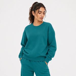 Sudadera para mujer, mezcla de algodón premium, tela cálida y cómoda, estilo relajado, manga larga, tacto suave, ropa perfecta para el día a día. - Product Image 1