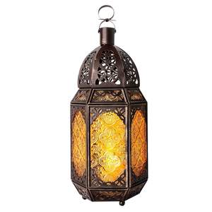 Lanterne marocaine en fer de style nouveau pour la décoration artistique de la maison, rehaussant les intérieurs avec une lueur exotique et chaleureuse - Product Image 1